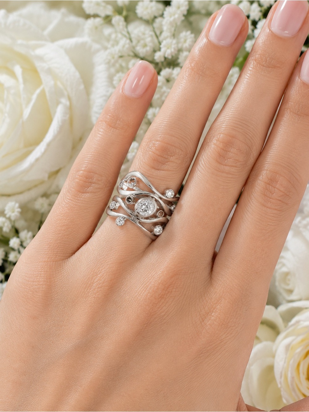 925/18K ROSE GOLD WEDDING RING - Picture 4 of 4